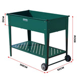 Wallaroo Garden Bed Cart Raised 108.5 x 50.5 x 80cm Steel - Green - Extra Image