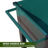 Wallaroo Garden Bed Cart Raised 108.5 x 50.5 x 80cm Steel - Green - Low Angle