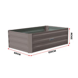 Wallaroo Garden Bed 100 x 60 x 30cm Galvanized Steel - Grey - Top-Down View