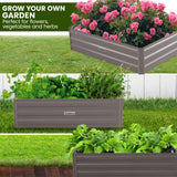 Wallaroo Garden Bed 100 x 60 x 30cm Galvanized Steel - Grey - 45-Degree Angle