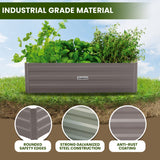 Wallaroo Garden Bed 100 x 60 x 30cm Galvanized Steel - Grey - Rear View