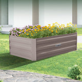 Wallaroo Garden Bed 100 x 60 x 30cm Galvanized Steel - Grey - Low Angle