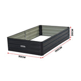 Wallaroo 150 x 90 x 30cm Galvanized Steel Garden Bed - Black - Extra Image