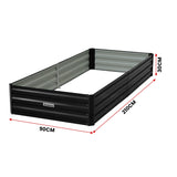 Wallaroo Garden Bed 210 x 90 x 30cm Galvanized Steel - Black - Extra Image