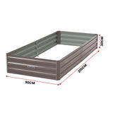 Wallaroo Garden Bed 210 x 90 x 30cm Galvanized Steel - Grey - Extra Image