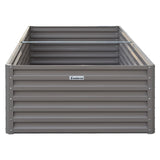 Wallaroo Garden Bed 240 x 120 x 57cm Galvanized Steel - Grey - Front View