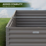 Wallaroo Garden Bed 240 x 120 x 57cm Galvanized Steel - Grey - Close-Up Angle