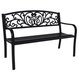 Wallaroo Steel Outdoor Garden Bench - Floral - Extra Image