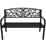 Wallaroo Steel Outdoor Garden Bench - Floral - Extra Image