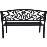 Wallaroo Steel Outdoor Garden Bench - Floral - Extra Image