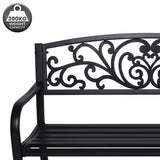 Wallaroo Steel Outdoor Garden Bench - Floral - Extra Image