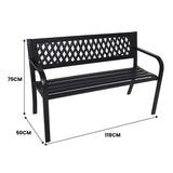 Wallaroo Steel Outdoor Garden Bench - Lattice - Extra Image