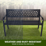 Wallaroo Steel Outdoor Garden Bench - Lattice - Extra Image