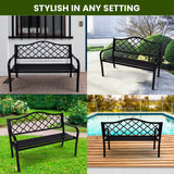 Wallaroo Steel Outdoor Garden Bench - Elegant