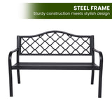 Wallaroo Steel Outdoor Garden Bench - Elegant