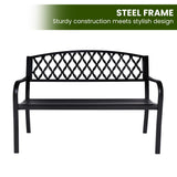 Wallaroo Steel Outdoor Garden Bench - Diamond
