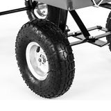 Garden Cart with Mesh Liner Lawn Folding Trolley Black - Front View