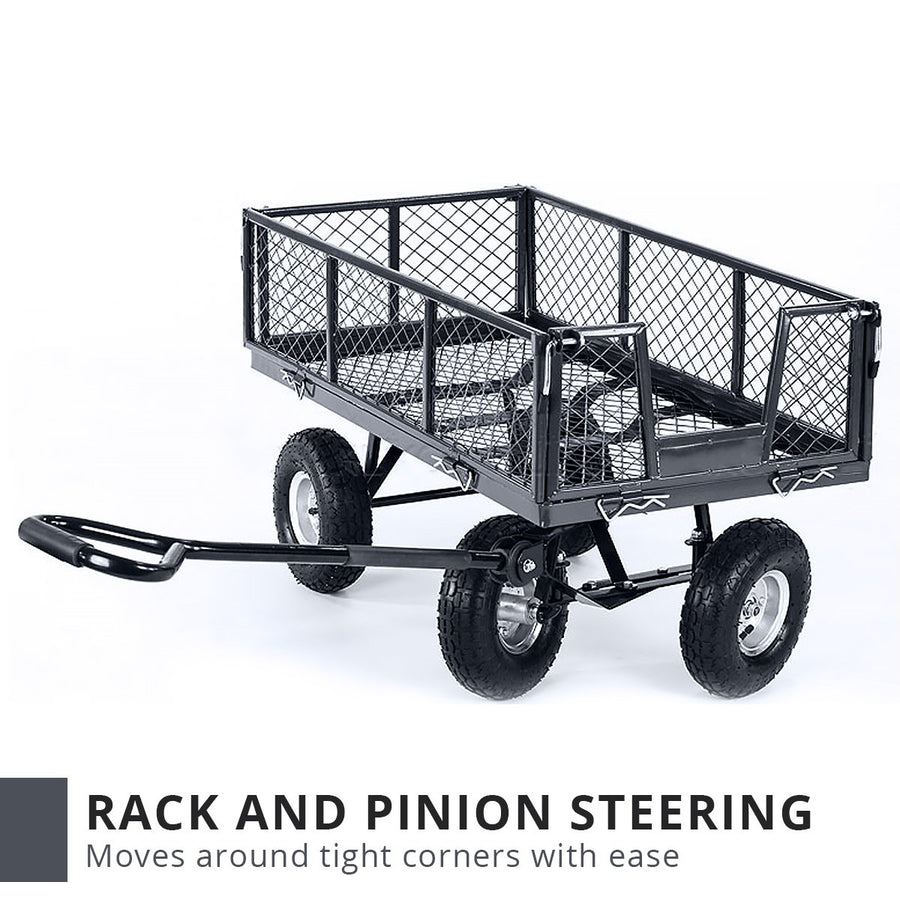 Garden Cart with Mesh Liner Lawn Folding Trolley Hammer