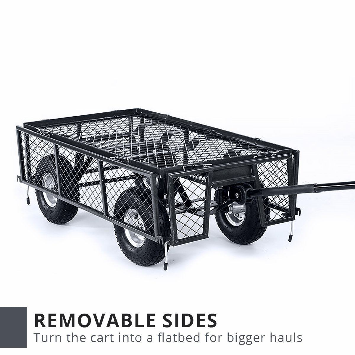 Garden Cart with Mesh Liner Lawn Folding Trolley Hammer