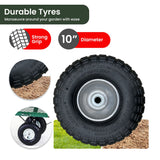 Steel Mesh Garden Trolley Cart - Green - Close-Up Angle