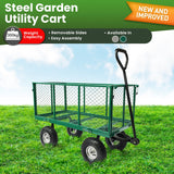 Steel Mesh Garden Trolley Cart - Green - Extra Image
