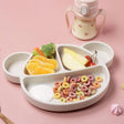 Grosmimi Bear Silicone Suction Food Plate with Silicone Lid Chocolate Brown-2006733467890618369