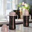 Grosmimi Dark Stainless Straw Cup 300ml Cream Beige-1954803141513973761