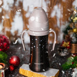 Grosmimi Dark Stainless Straw Cup 300ml White - Top-Down View