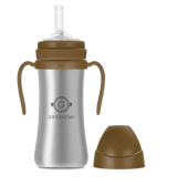 Grosmimi Stainless Straw Cup 200ml Gold brown - Front View