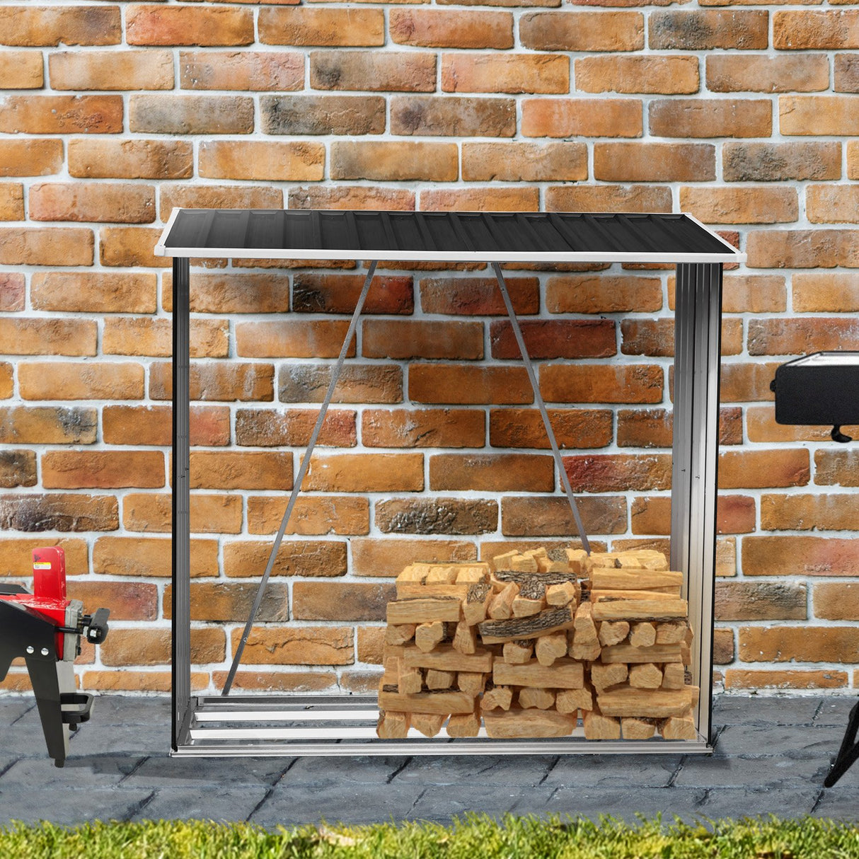 Wallaroo Wood Storage Shed Galvanized Steel - Black