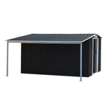 Wallaroo 10x8ft Zinc Steel Garden Shed with Open Storage - Black - Extra Image