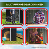 Wallaroo 4x8ft Zinc Steel Garden Shed with Open Storage - Black - Extra Image