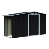 Wallaroo Garden Shed with Semi-Close Storage 4*8FT - Black - Side View