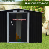Wallaroo Garden Shed with Semi-Close Storage 4*8FT - Black - 45-Degree Angle