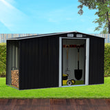 Wallaroo Garden Shed with Semi-Close Storage 4*8FT - Black - Extra Image