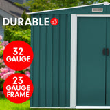Garden Shed Spire Roof 6ft x 8ft Outdoor Storage Shelter - Green