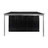 Wallaroo 6x8ft Zinc Steel Garden Shed with Open Storage - Black - Extra Image