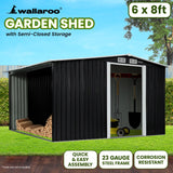 Wallaroo Garden Shed with Semi-Close Storage 6*8FT - Black - Extra Image