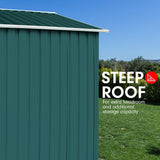 Garden Shed Spire Roof 8x8ft - Green