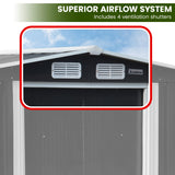 Wallaroo Garden Shed with Semi-Closed Storage 10*8FT - Black - Rear View