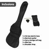 Karrera 39in Electric Guitar Bass Music 4-String Instrument Full Size Black