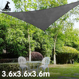 Wallaroo Triangle Shade Sail 3.6 x 3.6 x 3.6M - Grey - Low Angle