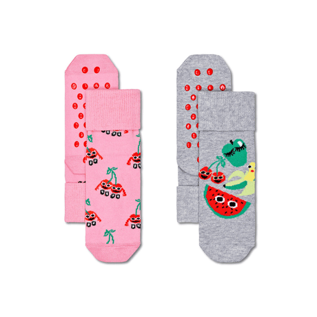Happy Socks Kids Anti Slip Fruit Mix  2-Pack 2-3Yrs-1954803109318496256