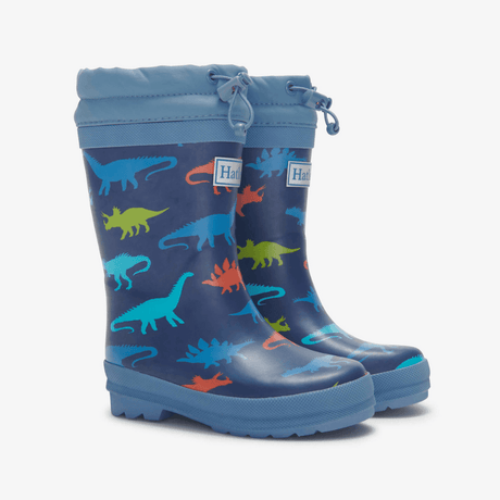 Hatley Dinosaur Silhouettes Sherpa Lined Kids Rain Boots Size 8-1954803042960412672