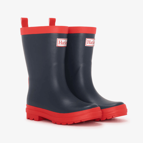 HATLEY Matte Kids Rain Boots | Navy & Red size 5-2006733330892066816
