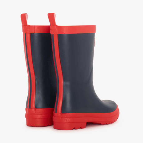 HATLEY Matte Kids Rain Boots | Navy & Red size 12-2006733331043061760