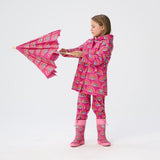 Hatley Rainy Rainbows Sherpa Lined Kids Rain Boots Size 8 - 45-Degree Angle