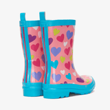 HATLEY Shiny Kids Rain Boots | Colourful Hearts size 6-2006733346390020097