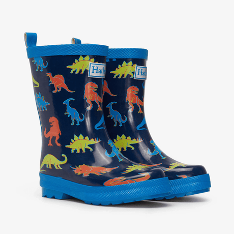 HATLEY Shiny Kids Rain Boots | Linework Dinos size 3-2006733332938887168