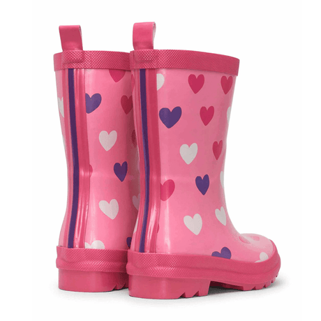 HATLEY Shiny Kids Rain Boots | Scattered Hearts size 8-2006733331869339649